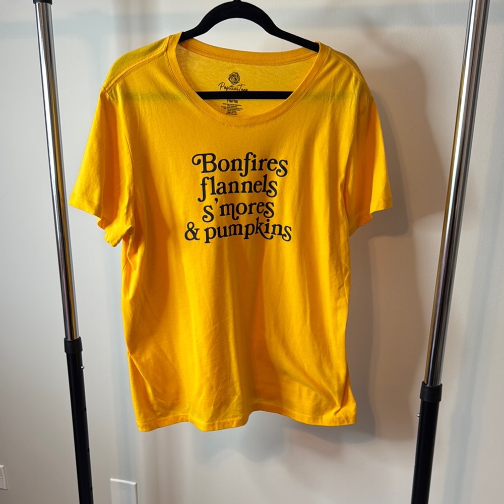 Bonfires, flannels, s’mores & pumpkins-  Bright Yellow Tee